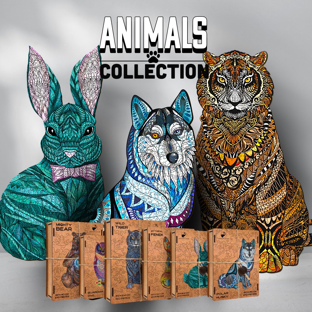 wooden animal collection