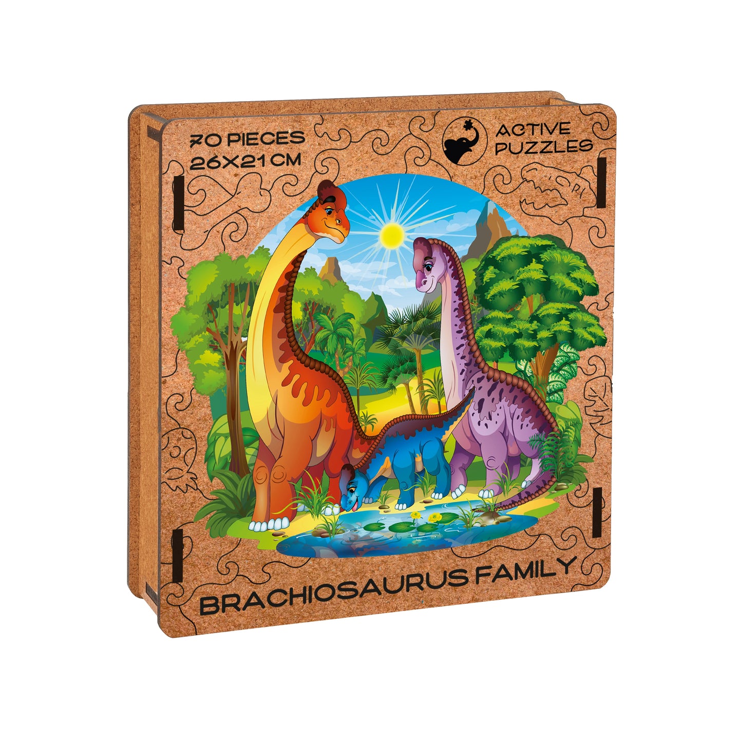 🦕 Brachiosaurus Wooden Puzzle - Dinosaur Fun for Families Active Puzzles