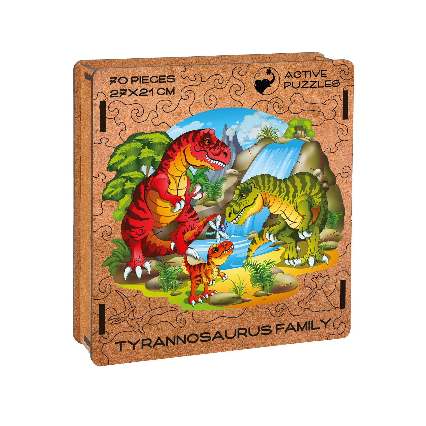 🦖 T-Rex Family Wooden Puzzle - Dinosaurs Fun & Educational Active Puzzles