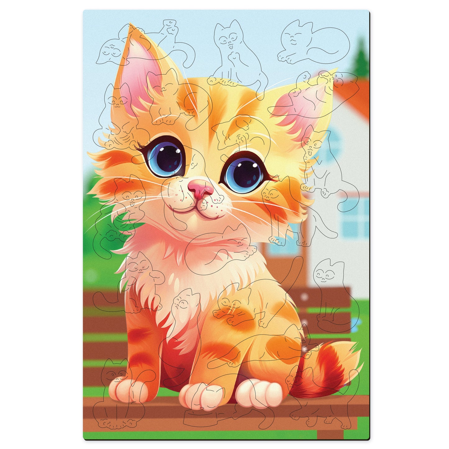 Affectionate Kitten Wooden Puzzle - Perfect Gift! Active Puzzles