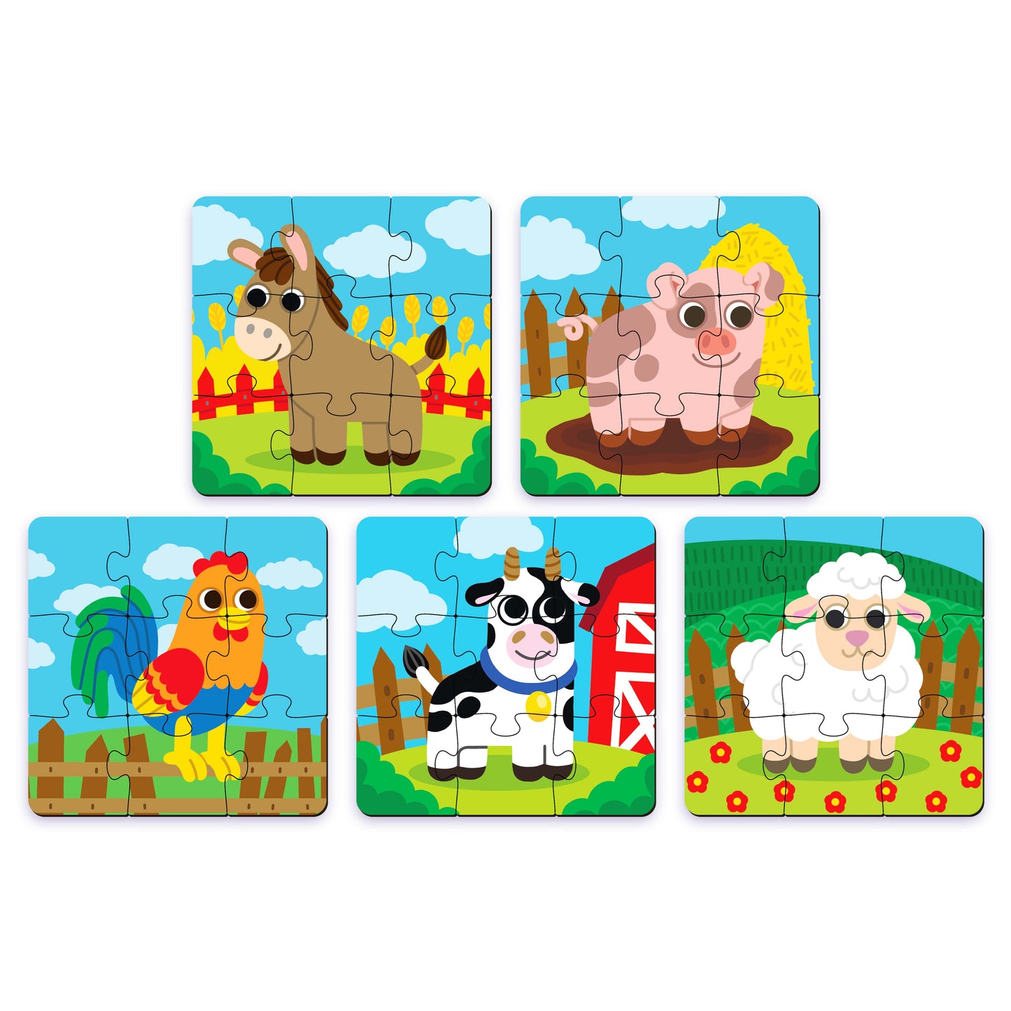 Farm Animals Wooden Puzzle Active Puzzles