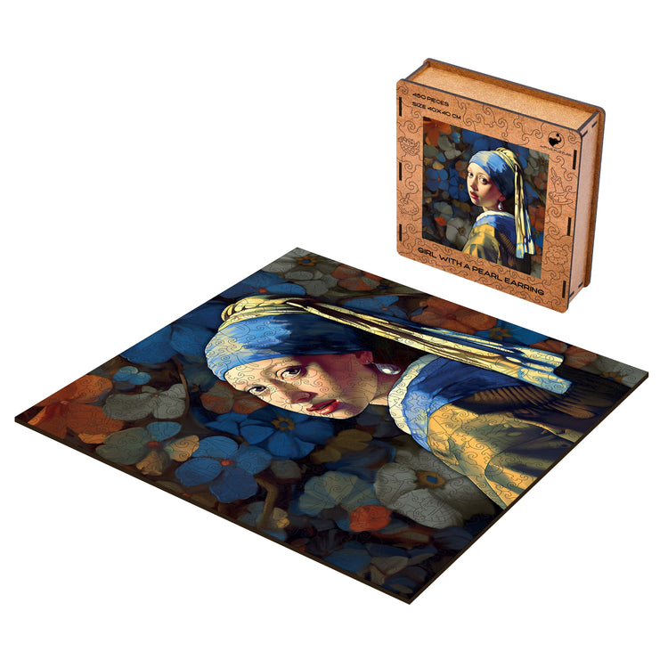 Girl with a Pearl Earring, Vermeer, 40 x 40 Wooden Puzzle