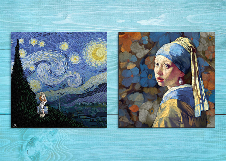 Dutch Masters, Van Gogh and Vermeer Wooden Special Premium Pack of 2 Puzzles