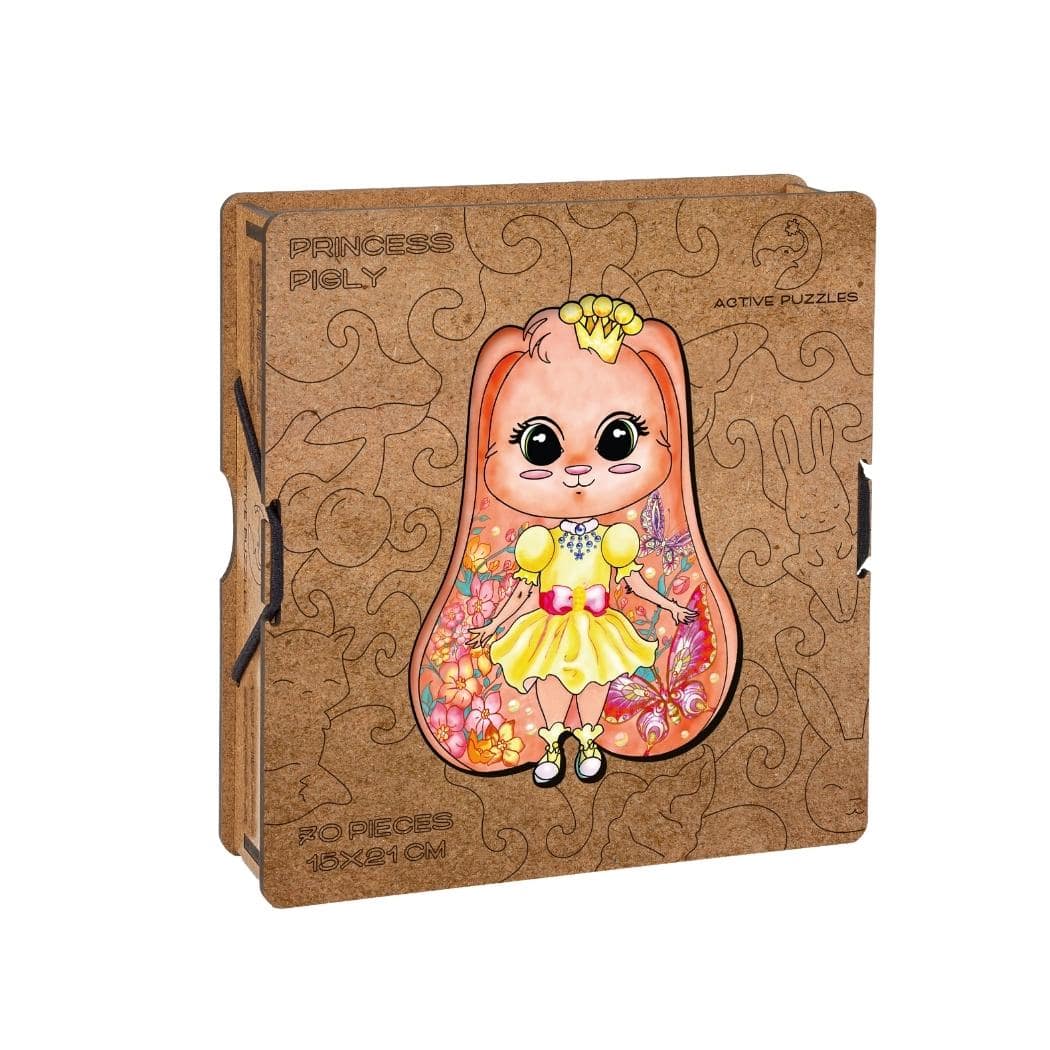 Pigly Pink Rabbit Wooden Puzzle | Wooden Puzzles Active Puzzles