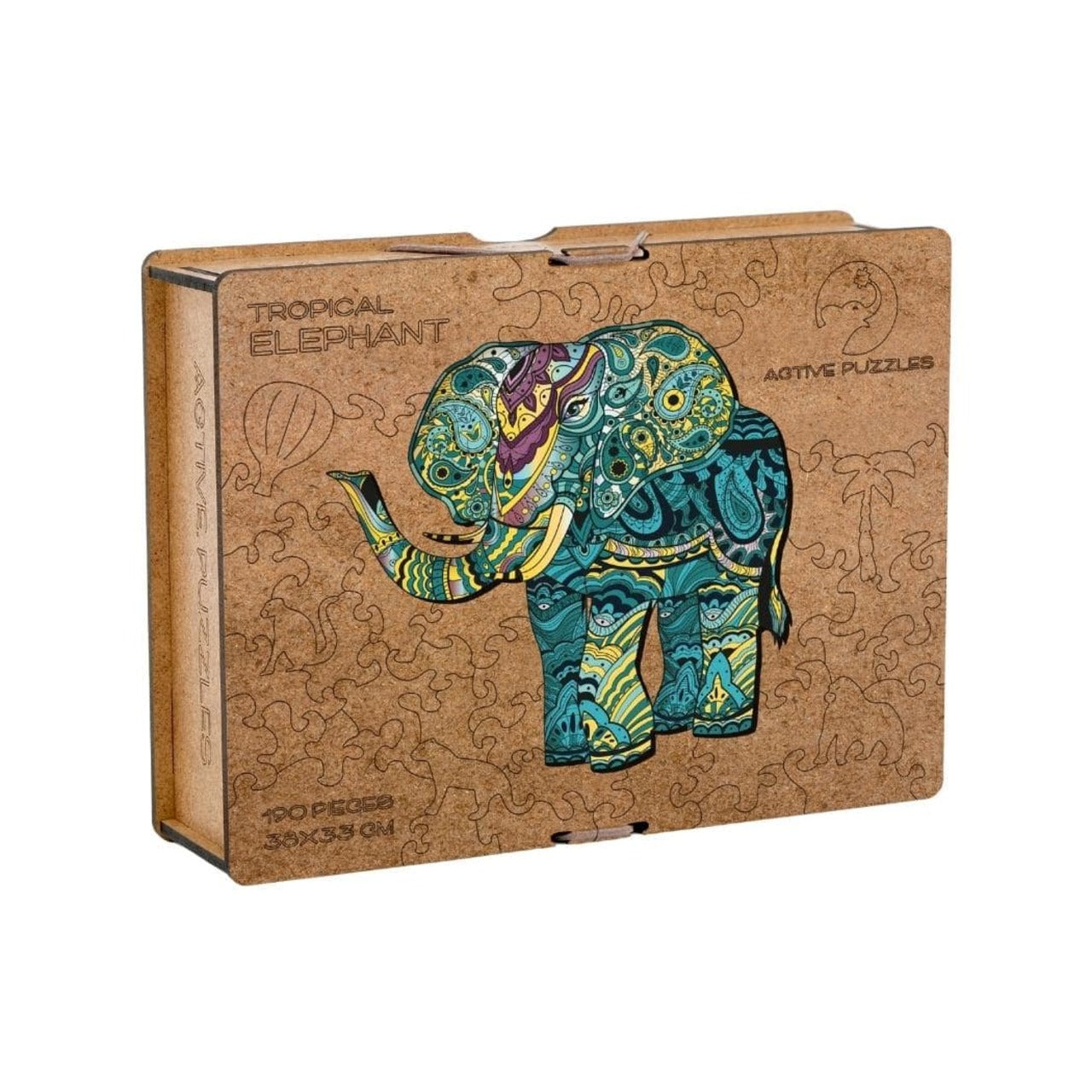 Casse tête puzzle bois, Puzzle forme d'éléphant