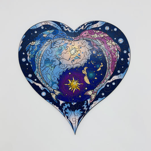 A Heart Yin Yang puzzle - love and balance union