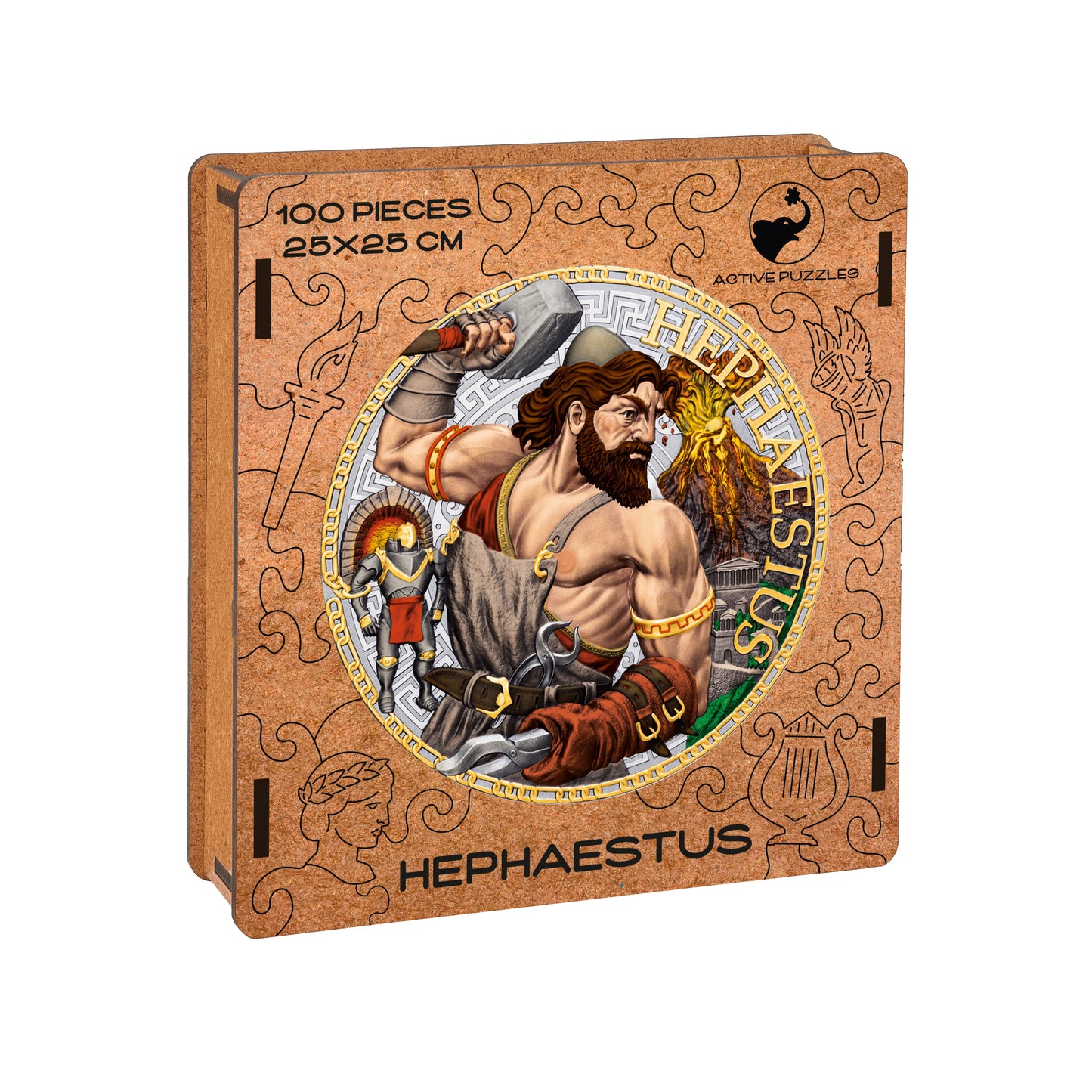 Hephaestus, God of Fire Wooden Puzzle Active Puzzles