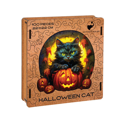 Halloween Cat Wooden Puzzle