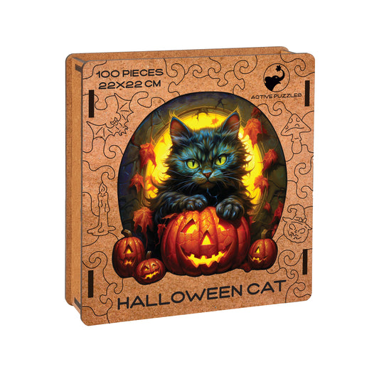 Halloween Cat Wooden Puzzle