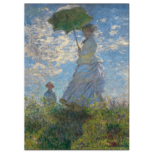 Claude Monet Mujer con Sombrilla Puzzle de Madera