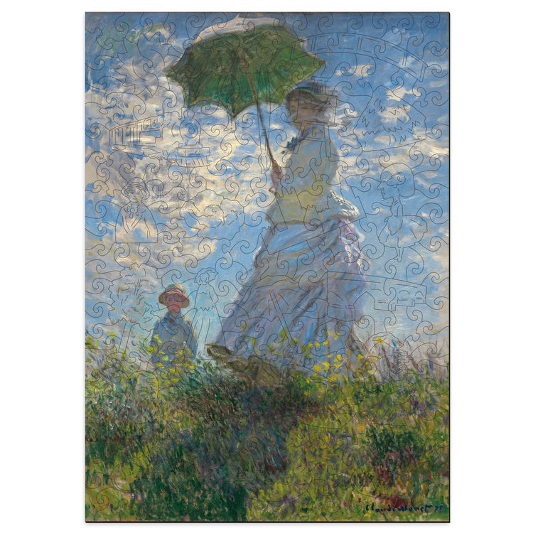 Claude Monet Mujer con Sombrilla Puzzle de Madera