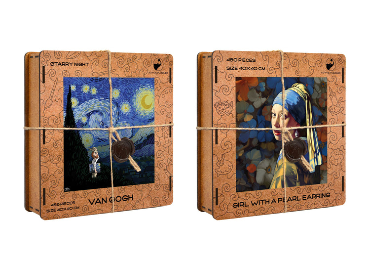 Dutch Masters, Van Gogh and Vermeer Wooden Special Premium Pack of 2 Puzzles