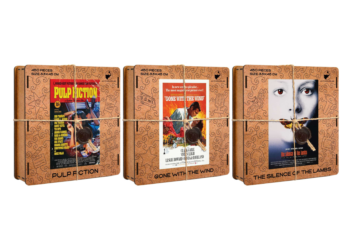 Wooden Puzzles Poster Films Special Premium Pack of 3 Cinema Puzzles Active Puzzles