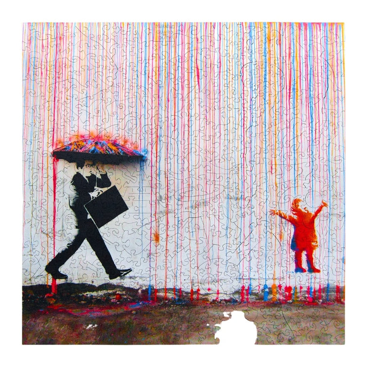 Colored Rain Banksy Wooden Puzzle