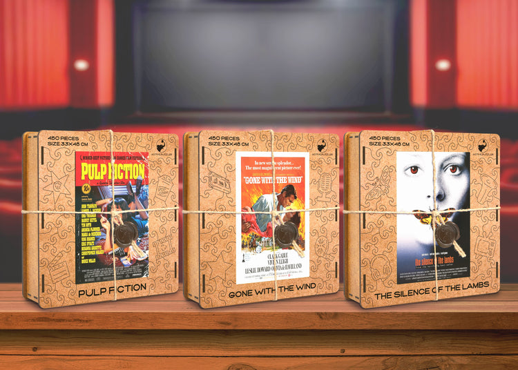Puzzles en bois Poster Films Spécial Premium Pack de 3 Puzzles Cinéma