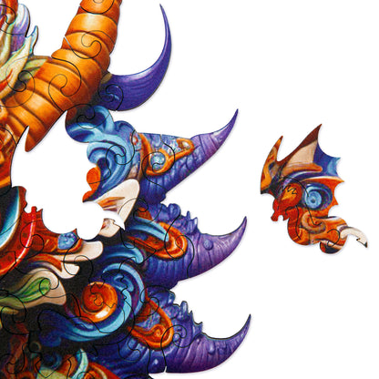 Wise Dragon Wooden Puzzle | Myth Gods Decor Active Puzzles