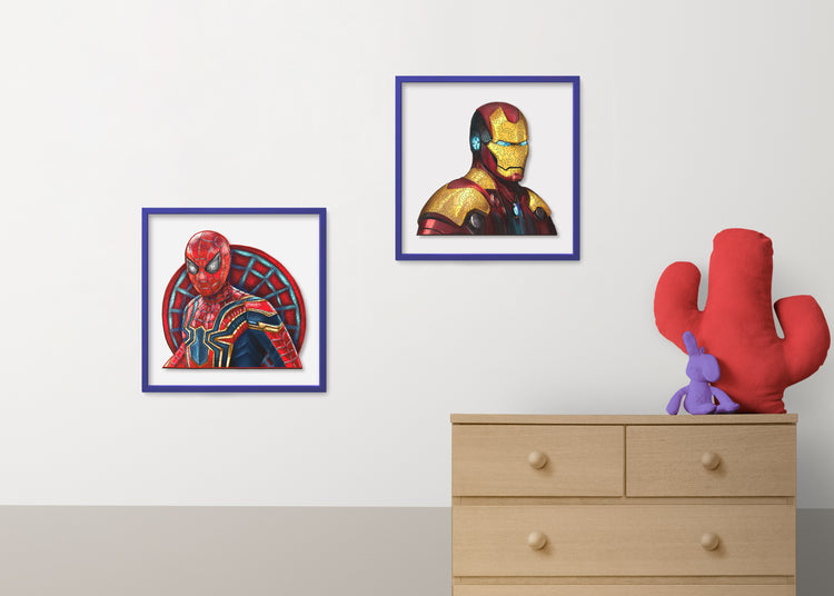 Pack Héroes, Ironman, Spiderman Especial Premium Pack de 2 Puzzles de Madera