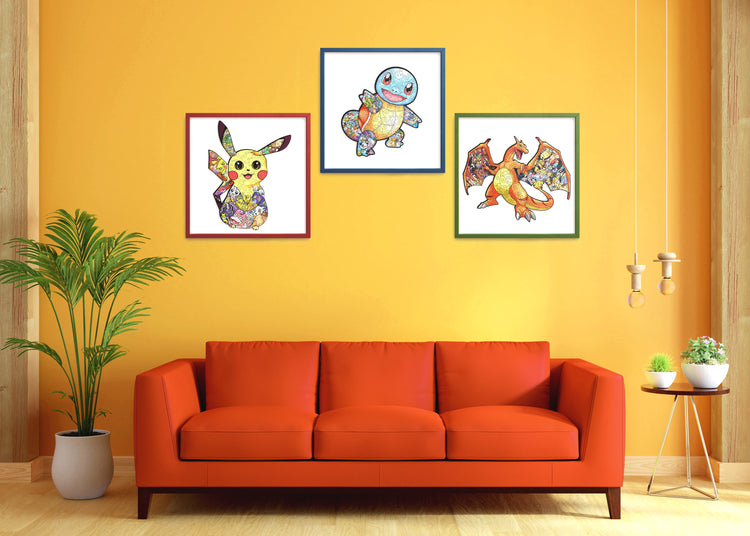 Pokemon, Squirtle &amp; Charizard Lot de 3 puzzles spéciaux en bois