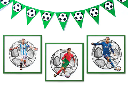 Soccer Puzzles Pack, Soccer Wooden Special Premium Pack of 3 Puzzles Active Puzzles
