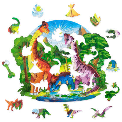 🦕 Brachiosaurus Wooden Puzzle - Dinosaur Fun for Families Active Puzzles