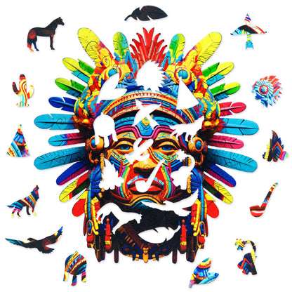 Indian Chief Wooden Puzzle - A4 Small, 100 Pieces Active Puzzles
