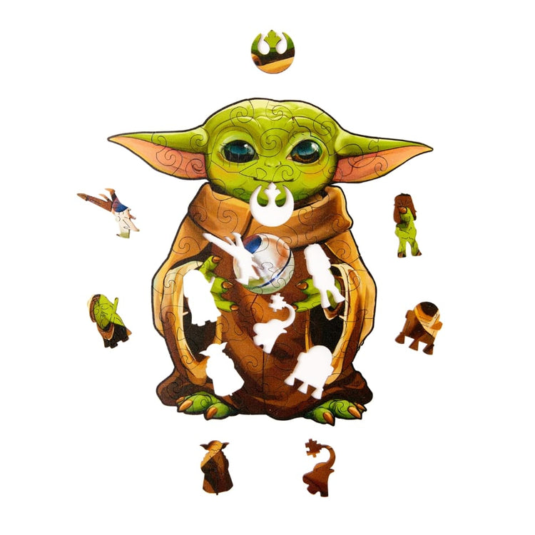 Baby Yoda Wooden Puzzle 20 x 20 detailed