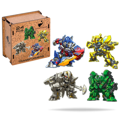 Transformers 4 in 1 Wooden Puzzle Active Puzzles