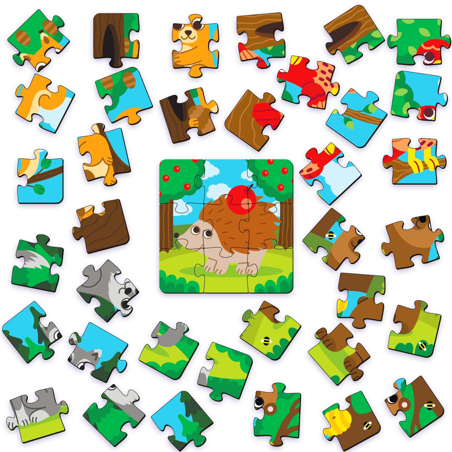 Forest Animals Wooden Puzzle Active Puzzles