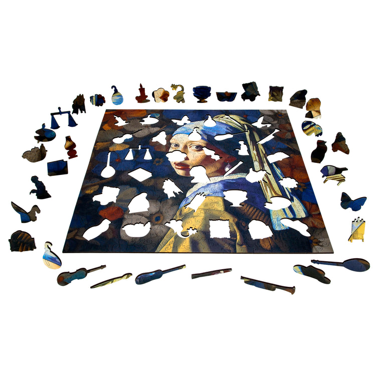 La Joven de la Perla, Vermeer, 40 x 40 Puzzle de Madera