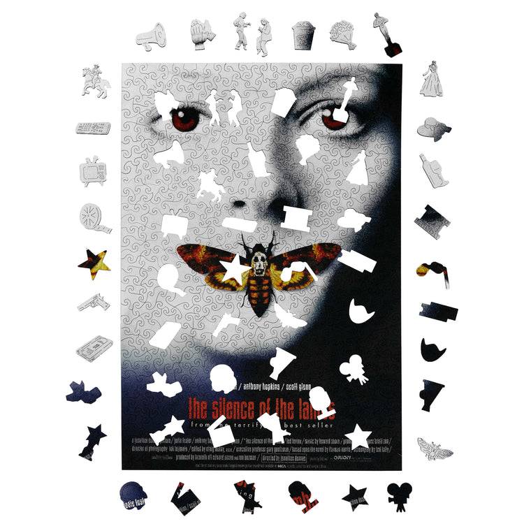 Poster de la película El Silencio de los Corderos Puzzle de Madera