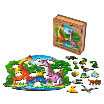 🦕 Brachiosaurus Wooden Puzzle - Dinosaur Fun for Families Active Puzzles