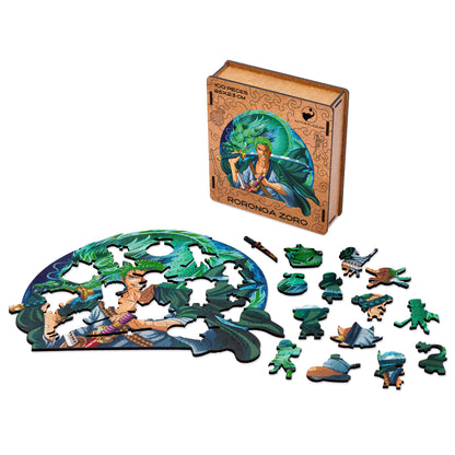 Roronoa Zoro Wooden Puzzle - Unique A4 Size Active Puzzles