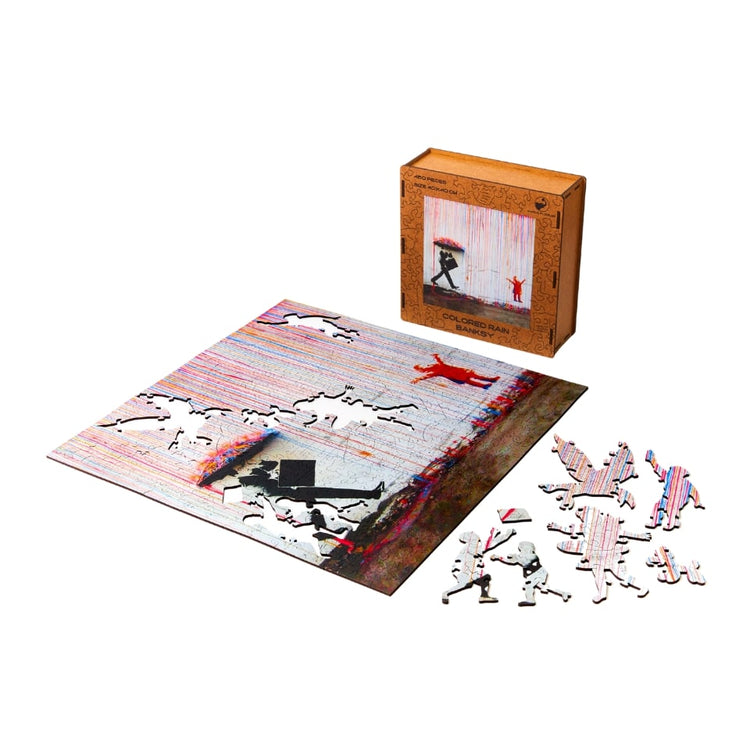 Colored Rain Banksy Wooden Puzzle Unboxing