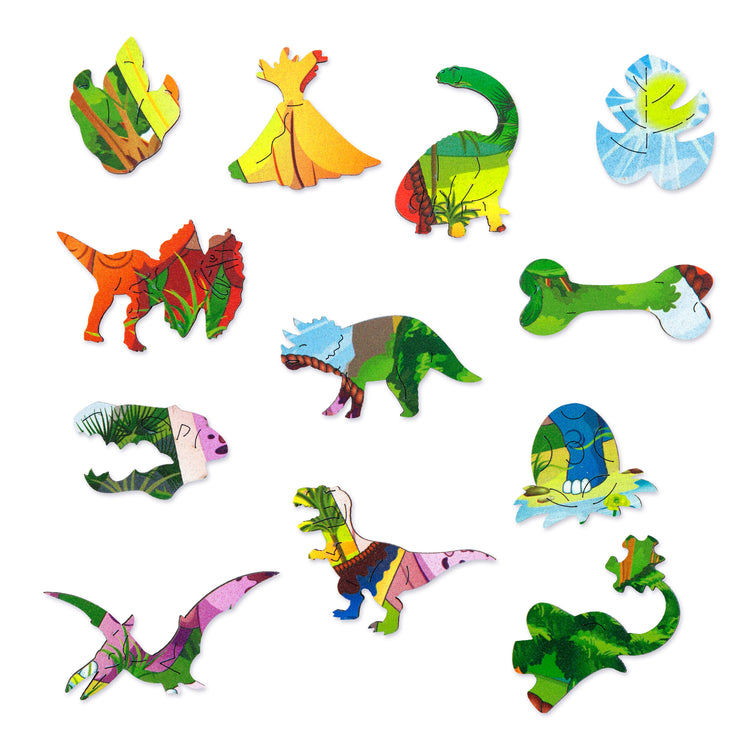 Familia de Dinosaurios Brachiosaurus Puzzle de Madera