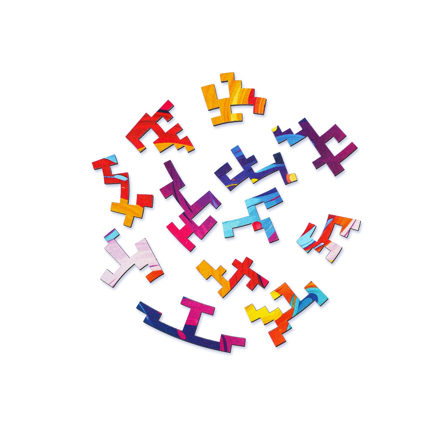 Color Splash Mandala Wooden Puzzle Active Puzzles