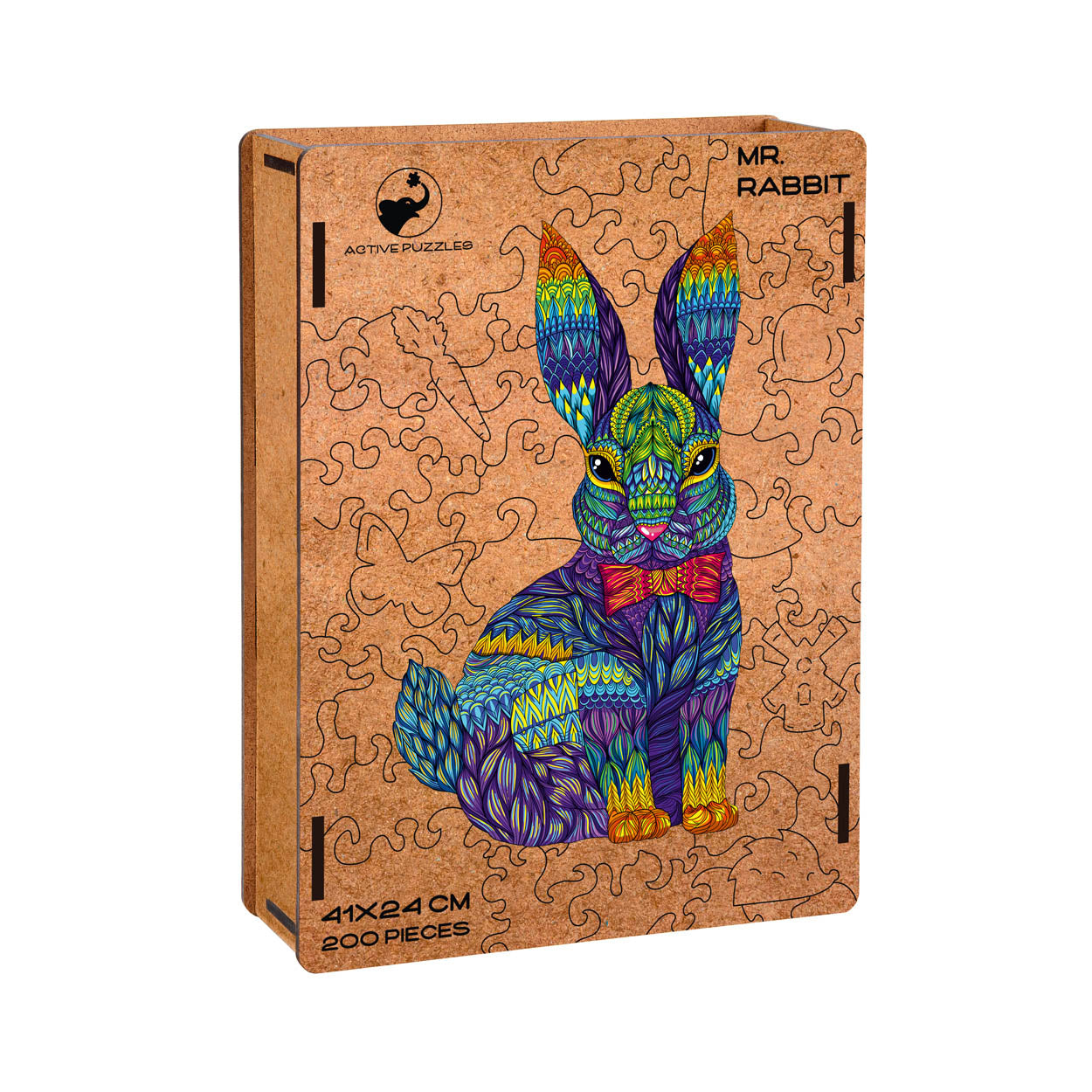 Jigsaw Rabbit Puzzle Draw Multicolor Rabbit Wooden Jigsaw Puzzle | High Quality Gift – Active Puzzles