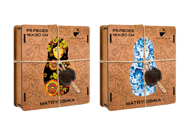 Matryoshkas Pack, Khokloma & Zhizel Special Premium Pack of 2 Puzzles