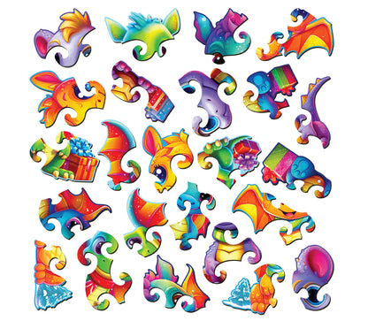 New Year's Dragons 4 in 1 Wooden Puzzle Active Puzzles