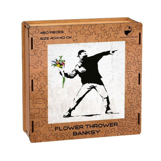 Flower Thrower, Banksy, Wooden Puzzle Active Puzzles