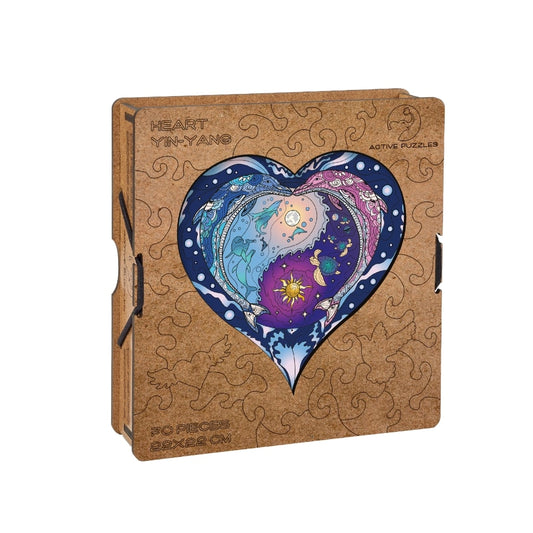 Heart Yin-Yang Wooden Puzzle Active Puzzles