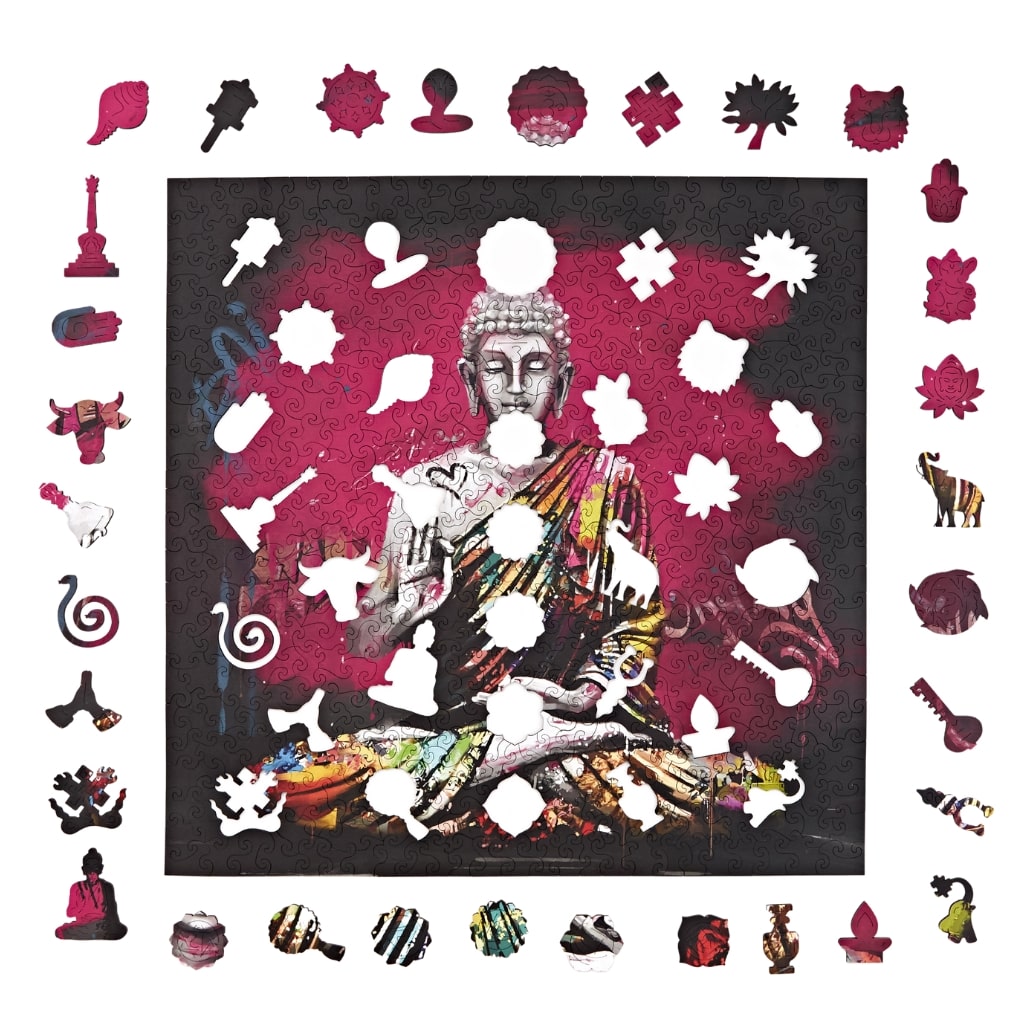 Buddha 40 x 40 Wooden Puzzle missing parts