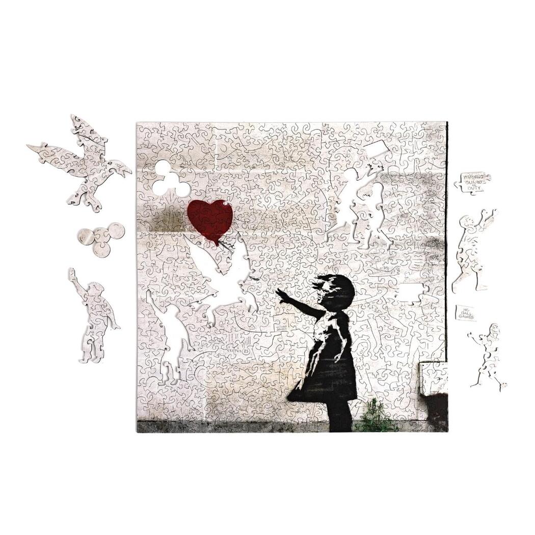 Girl with Balloon, Banksy Wooden Puzzle 40 x 40 missing parts