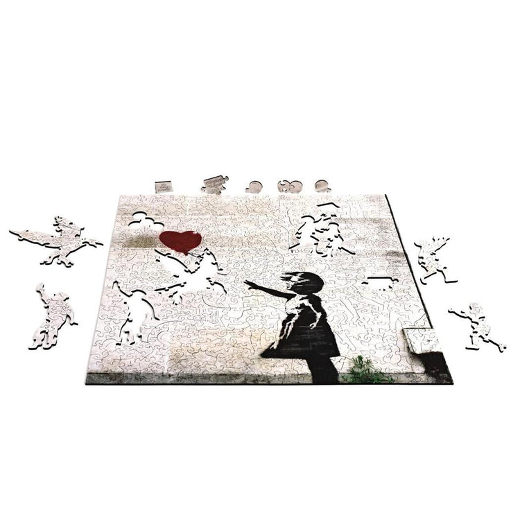 Girl with Balloon, Banksy Wooden Puzzle 40 x 40 missing pieces
