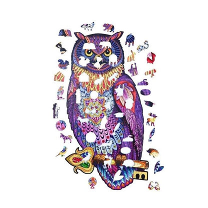 Owl Wooden Puzzle | Wooden Owl Jigsaw Puzzle Active Puzzles