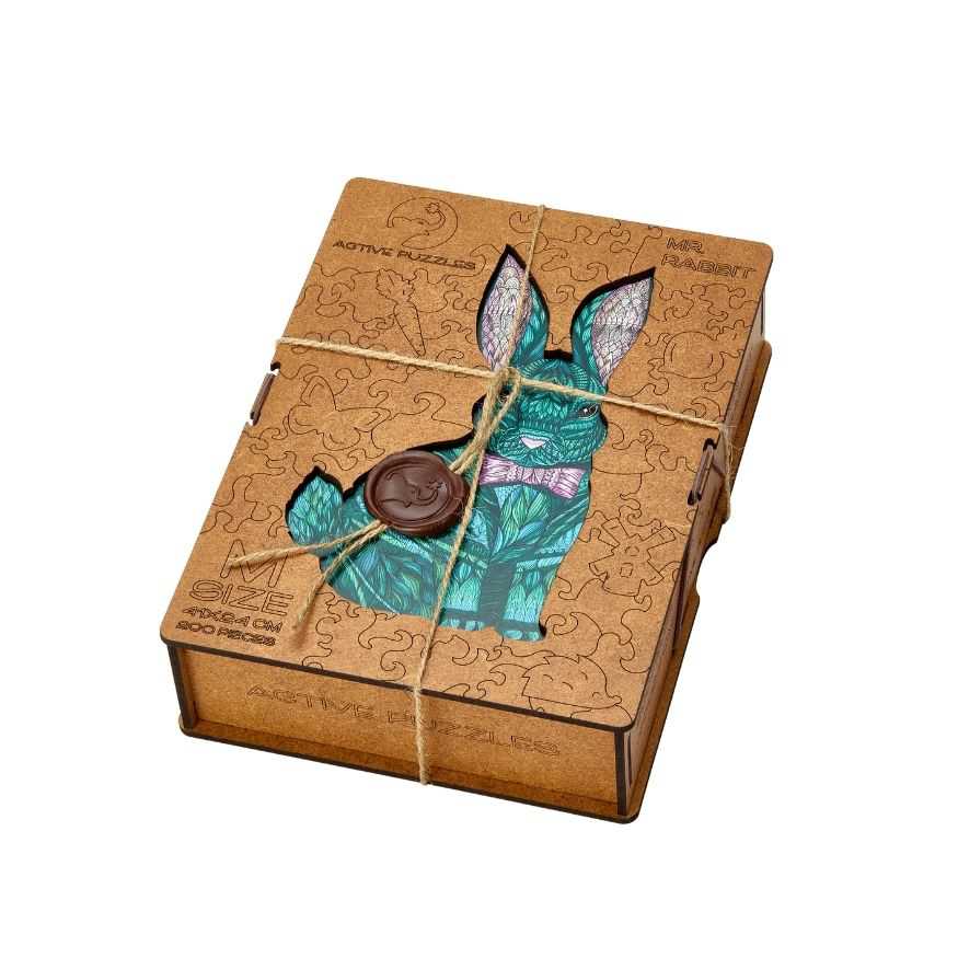 Green Rabbit Wooden Puzzle | Animal Wooden Puzzle Active Puzzles