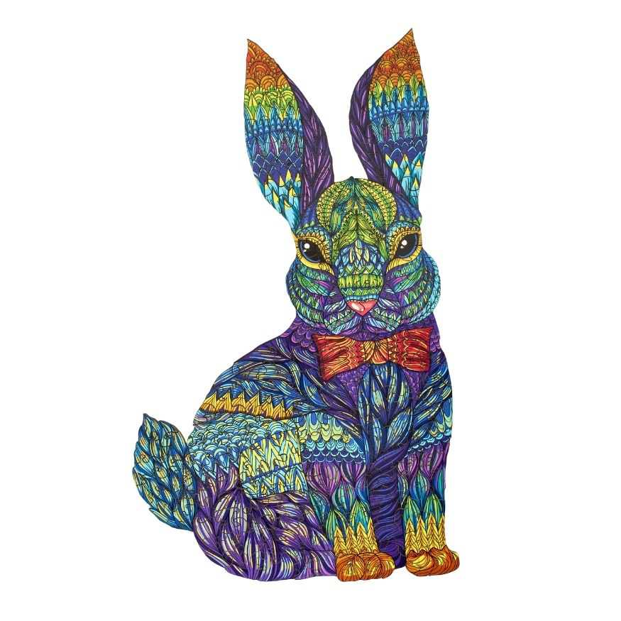 Multicolor Rabbit Wooden Puzzle | Animal Wooden Puzzle Active Puzzles