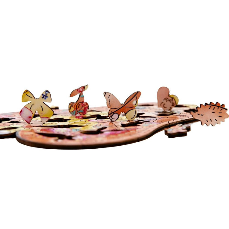 Wooden Puzzle for kids Pigly Pink Rabbit detailed view