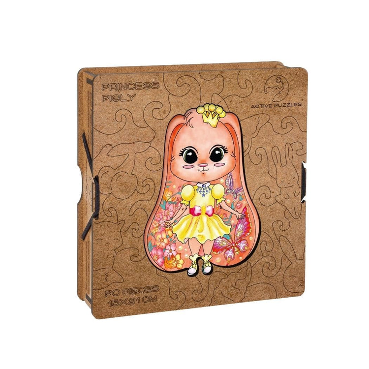 Pigly Pink Rabbit Wooden Puzzle