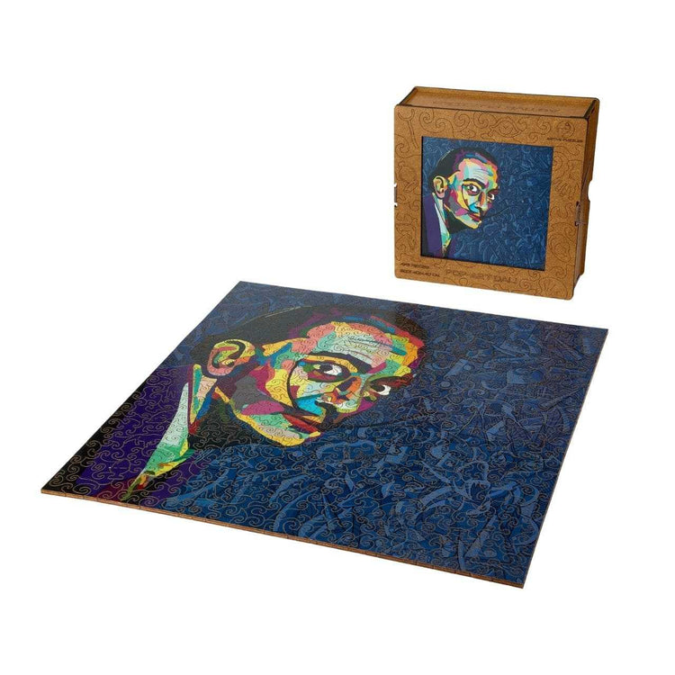 Salvador Dalí wooden puzzle board and box