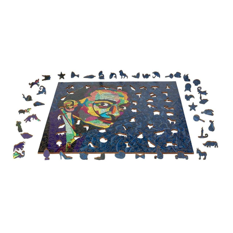 dali wooden puzzle board and pieces